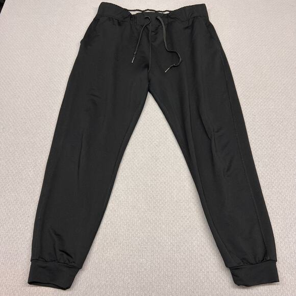 Woolx Joggers Womens Large Black Merino Wool Blend Athletic Pants Stretch - Picture 1 of 8
